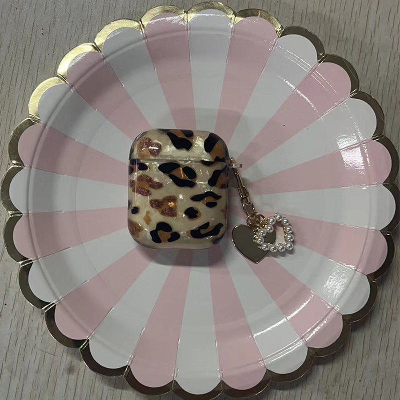 [Perfect Leopard Print Earphone Sleeve] Stylish Leopard Print Earphone Sleeve with Hanging Chain - Perfect for Airpod1/2!