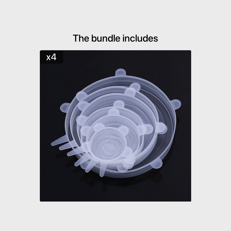 6pcs Silicone Elastic Lids, Reusable Durable Food Storage Covers, Suitable for Bowls, 6 Different Sizes to Fit Most Containers, Dishwasher and Fridge Safe, Container Covers, Meal Prep Storage, Flexible Design, Snug Fit, Foodg