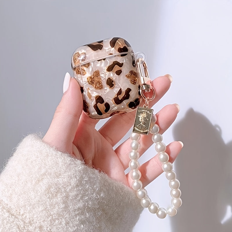 [Perfect Leopard Print Earphone Sleeve] Stylish Leopard Print Earphone Sleeve with Hanging Chain - Perfect for Airpod1/2!