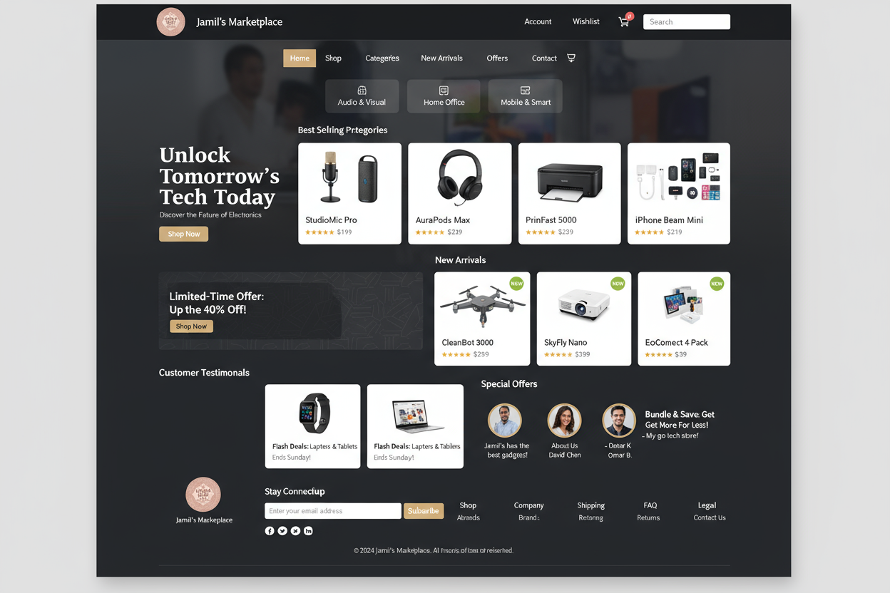 Design Tema Penuh Jamil's Marketplace