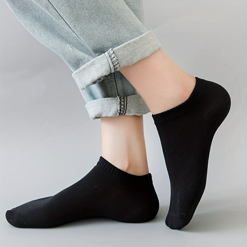 Women'S Classic Invisible Socks, Solid Color, Polyester 94% Spandex 6%, Knit Fabric, 200g/m², Hand Wash, for Women