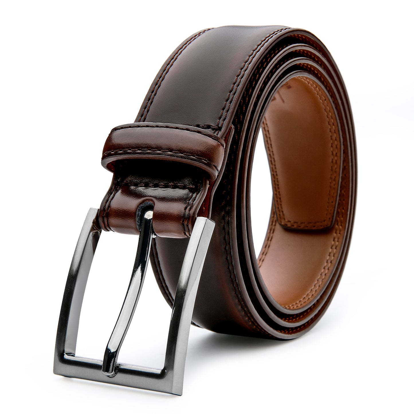 Men's Leather Belt, Fashion & Classic Casual Belt with Single Prong Buckle for Jeans, Pants, Work And Business, Gift for Dad & Husband