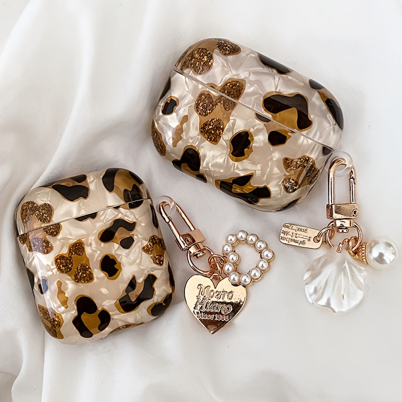 [Perfect Leopard Print Earphone Sleeve] Stylish Leopard Print Earphone Sleeve with Hanging Chain - Perfect for Airpod1/2!