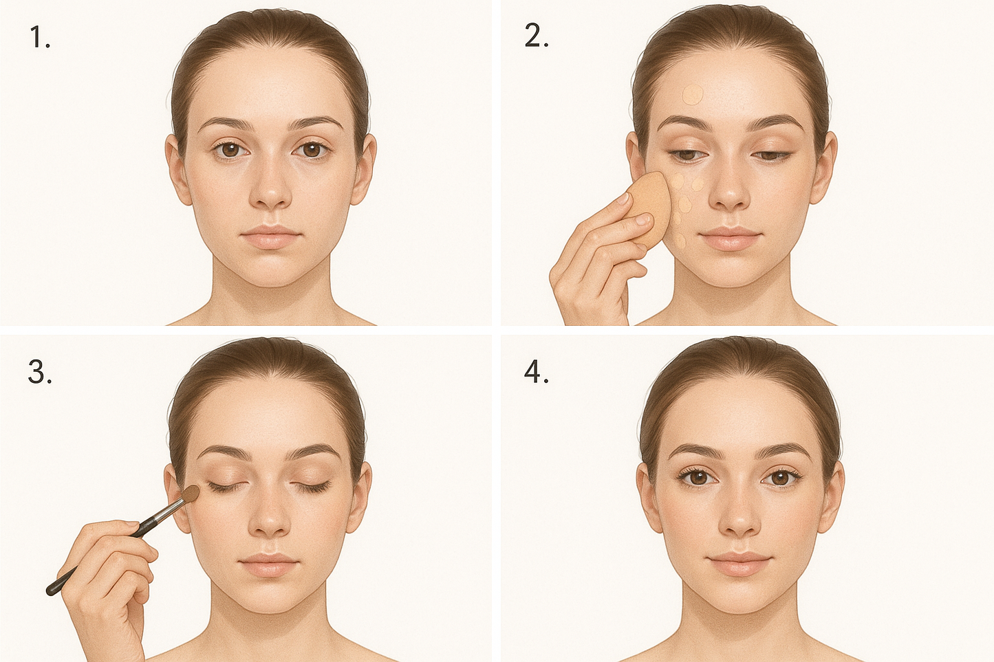 Natural makeup tutorial steps
