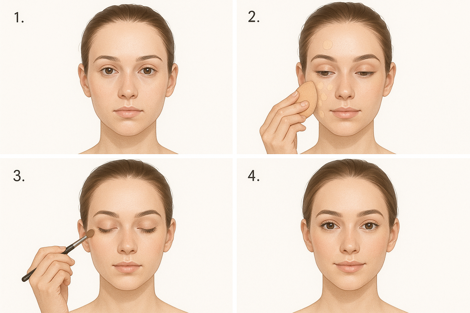 Natural makeup tutorial steps